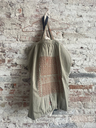 Beach Bag • Hand-embroidered Tote Bag • Available in three earthy tones image 4