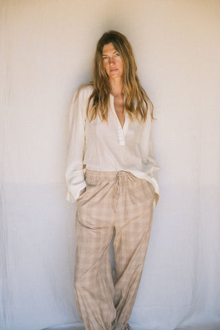 Check trousers  • Relaxed cuffed silhouette image 1