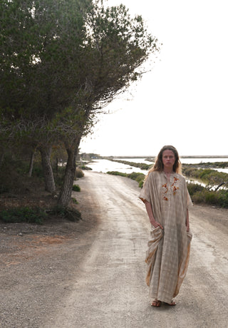 The Check Kaftan •  Hand-finished embroidery details image 9