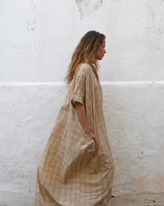 The Check Kaftan •  Hand-finished embroidery details image 4