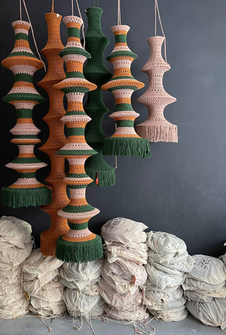 FISHERMANSLAMP • MC11 • Caramel •  Light Mauve • Emerald Green image 0
