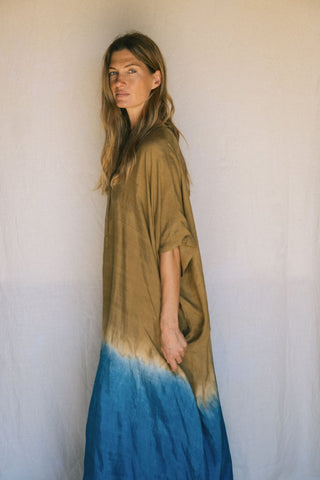 The Silk Dip Dye Kaftan • Handcrafted Gradient Silk Dress image 9