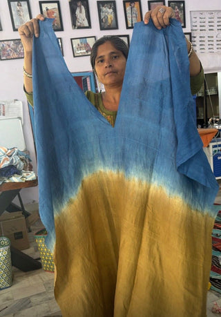 The Silk Dip Dye Kaftan • Handcrafted Gradient Silk Dress image 5