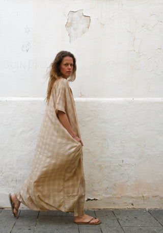 The Check Kaftan •  Hand-finished embroidery details image 10