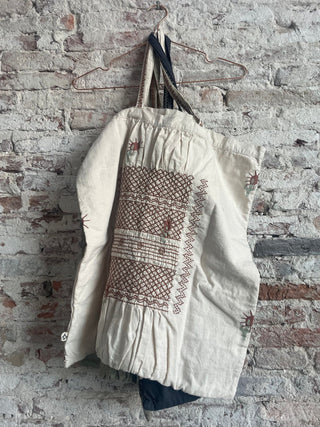 Beach Bag • Hand-embroidered Tote Bag • Available in three earthy tones image 5