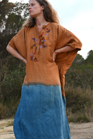 The Silk Dip Dye Kaftan • Handcrafted Gradient Silk Dress image 8